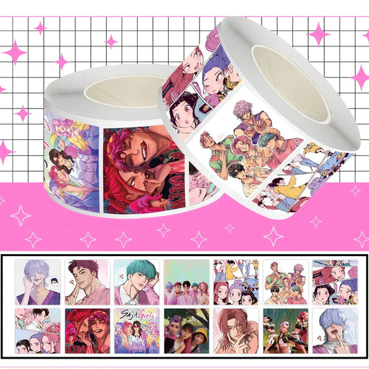 Vibrant Demon Hunters Stickers Roll – Perfect for Anime &amp; KPop Fans